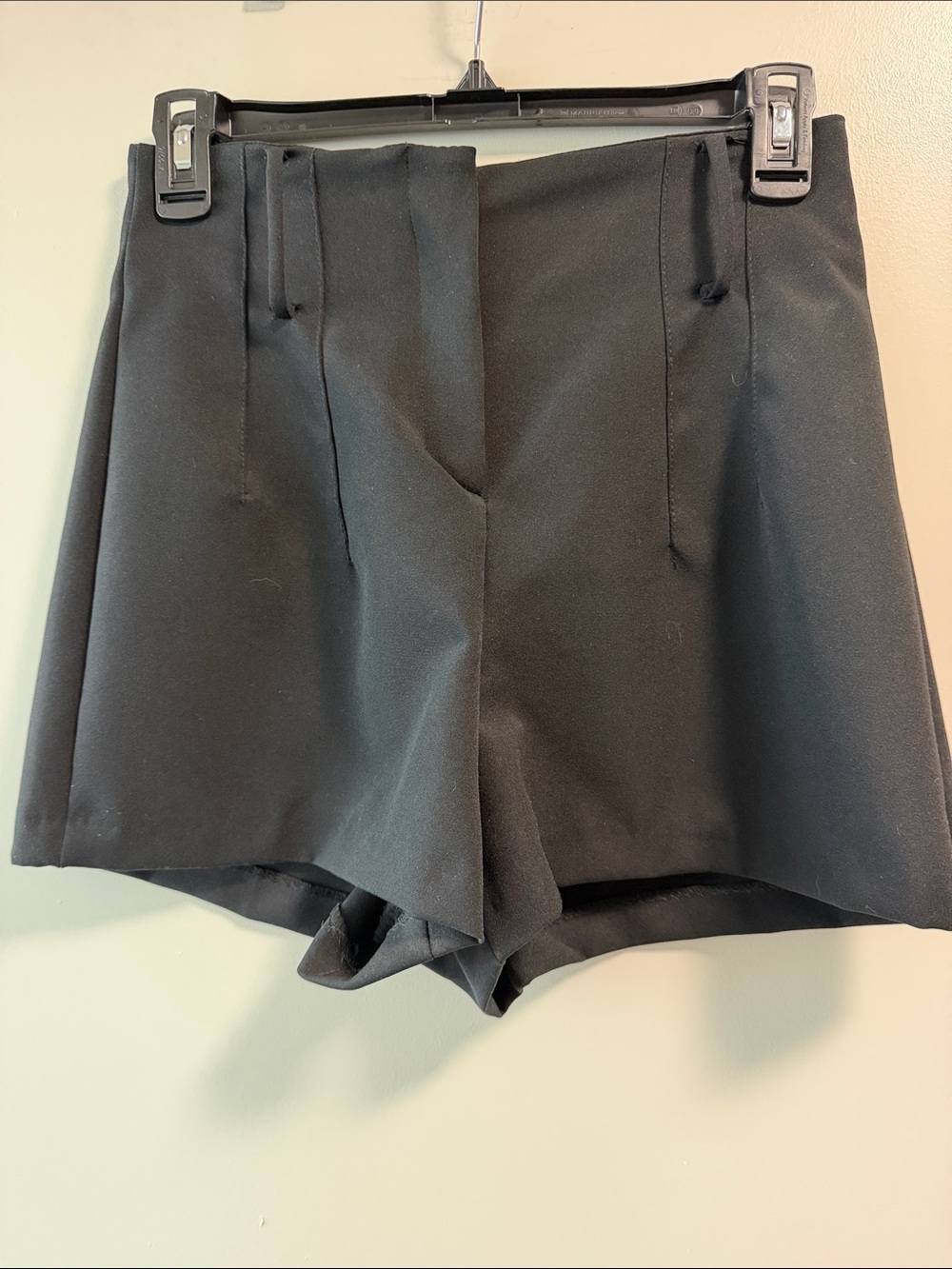 Zara Black High-Waist Tailored Shorts